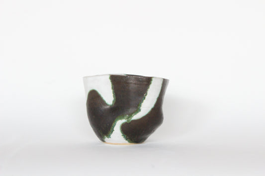 green and white cup