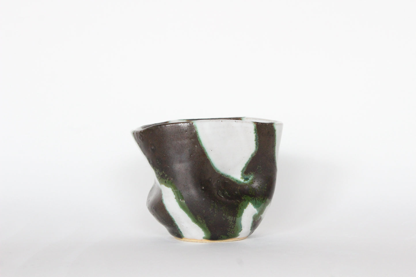 green and white cup