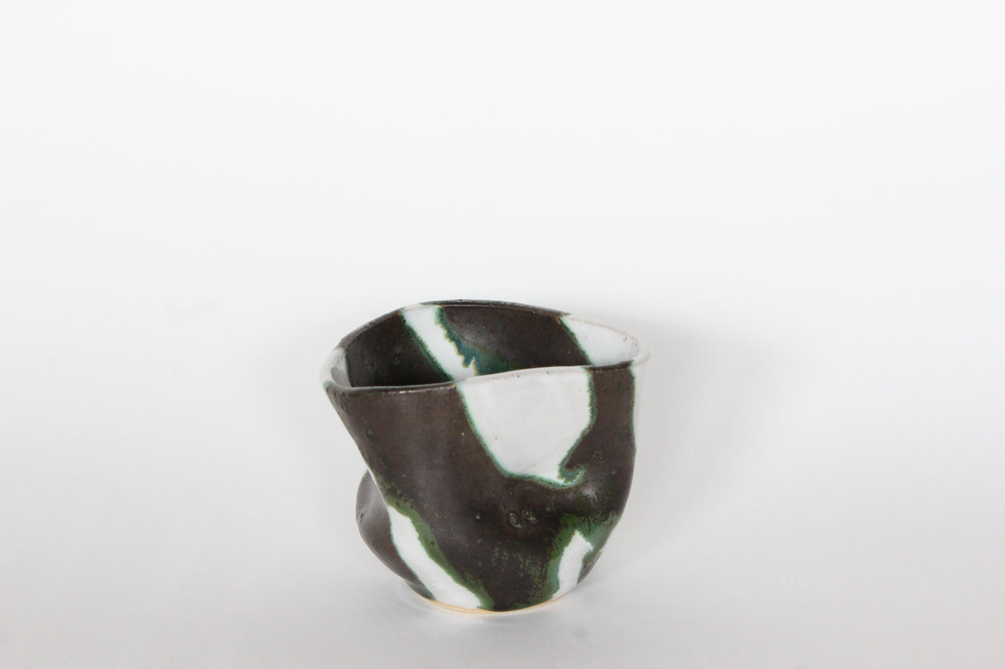 green and white cup